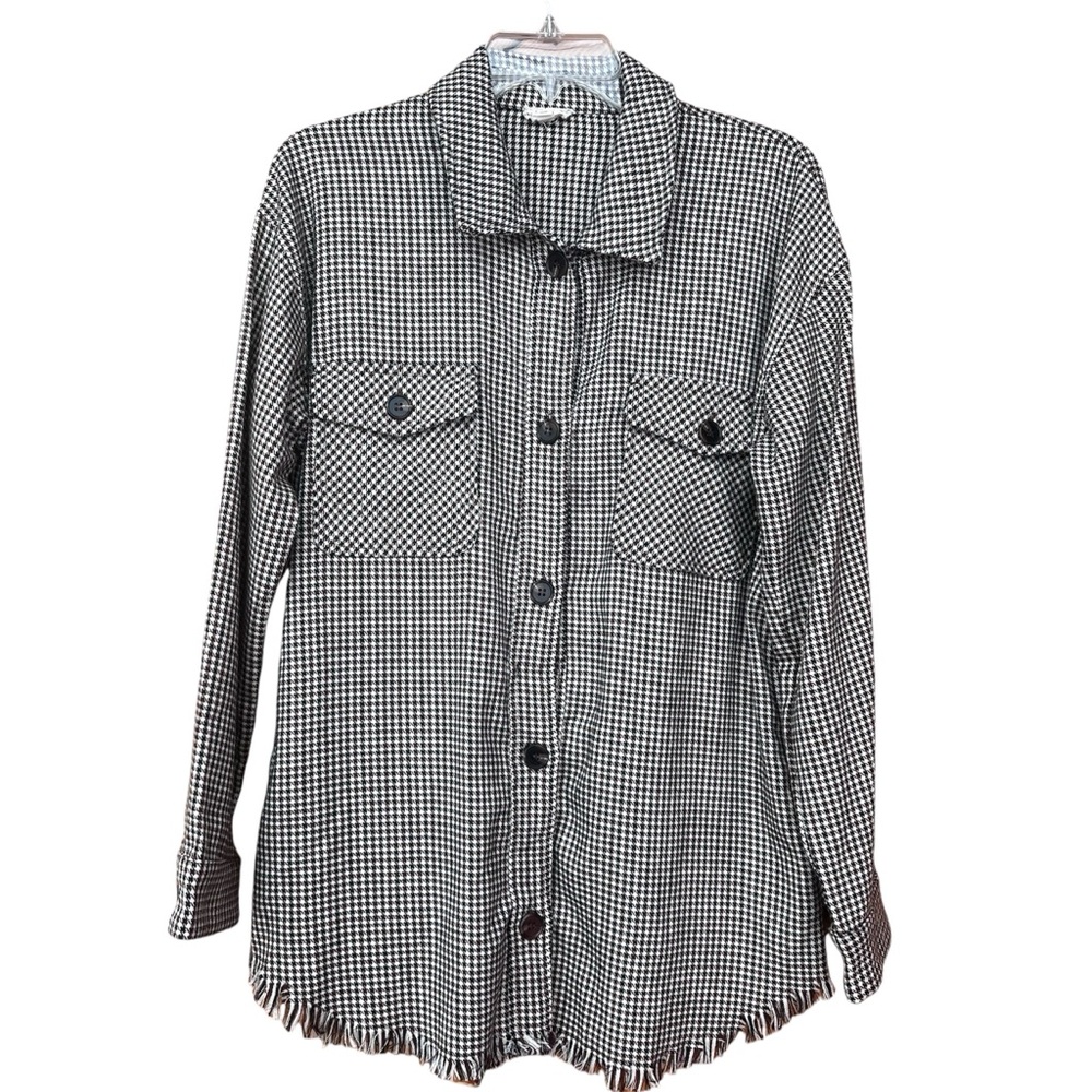 HEM & THREAD HOUNDSTOOTH BUTTON FRONT SHIRT JACKE… - image 14